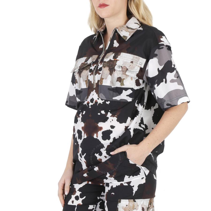Burberry Honey Camouflage Print Short-Sleeve Shirt