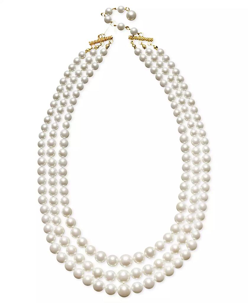 Charter Club Three Row White Simulated Pearl (10 mm)