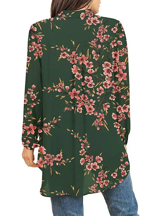 DR2 by Daniel Rainn By Daniel Rainn Sheer Pleated Up Tunic Blouse 3