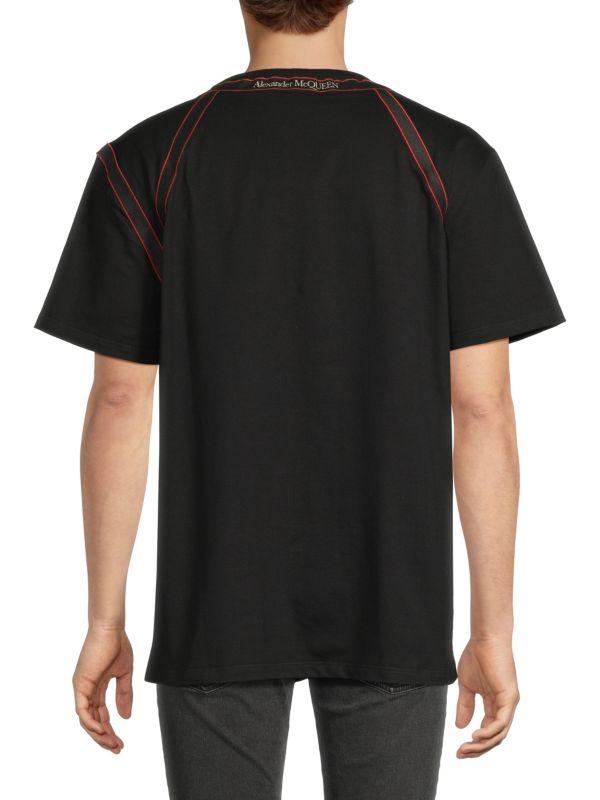 McQueen Logo Tape Cotton T-Shirt