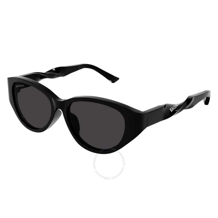 Balenciaga Open Box - Balenciaga Grey Oval Ladies Sunglasses BB0209SA 001 55