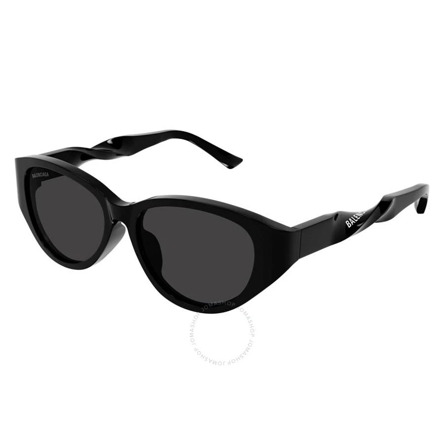 Balenciaga Open Box - Balenciaga Grey Oval Ladies Sunglasses BB0209SA 001 55 1