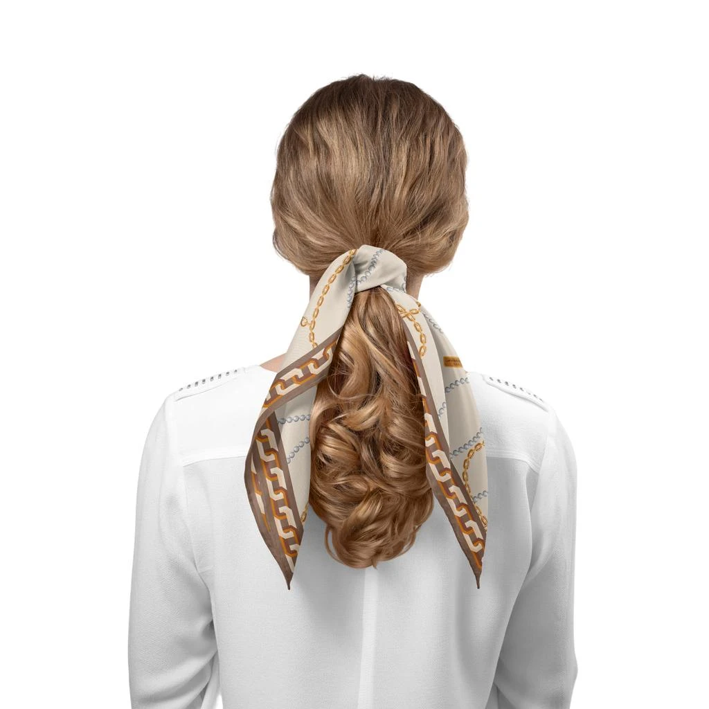 LePARMENTIER Paris Heritage Chain and Pearls Silk Bandana 4