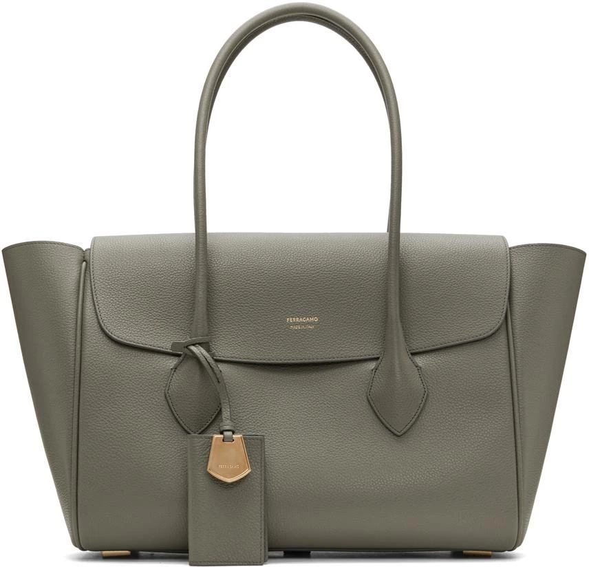 Salvatore Ferragamo Gray East-West Bag 1