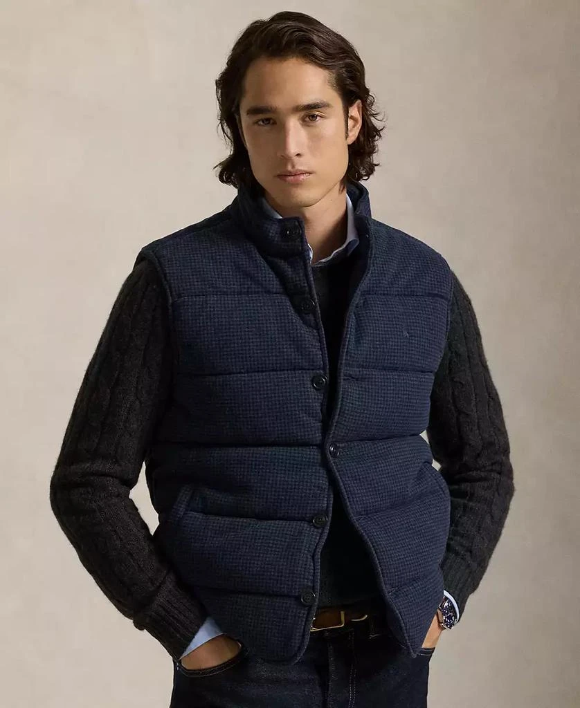 Ralph Lauren Men
s Herringbone Print Estate Mock-Neck Rib Vest