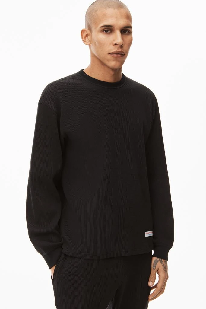 Alexander Wang UNISEX LONG SLEEVE IN COTTON WAFFLE THERMAL 3