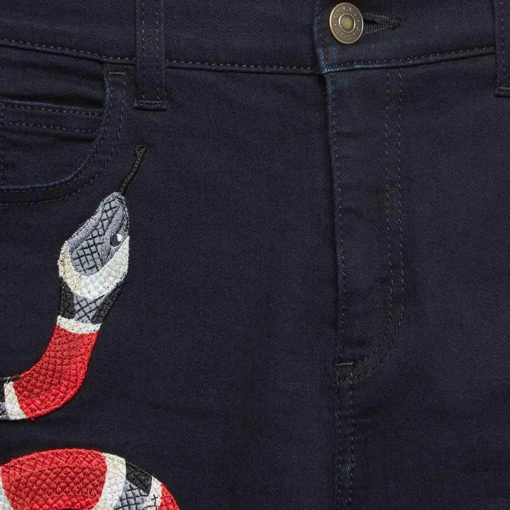 Gucci Gucci Black Snake Applique Denim Skinny Fit Jeans S Waist 26" 4