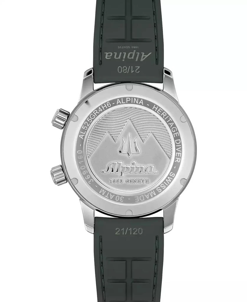 Alpina Men's Swiss Automatic Seastrong Diver Green Rubber Strap Watch 42mm 2