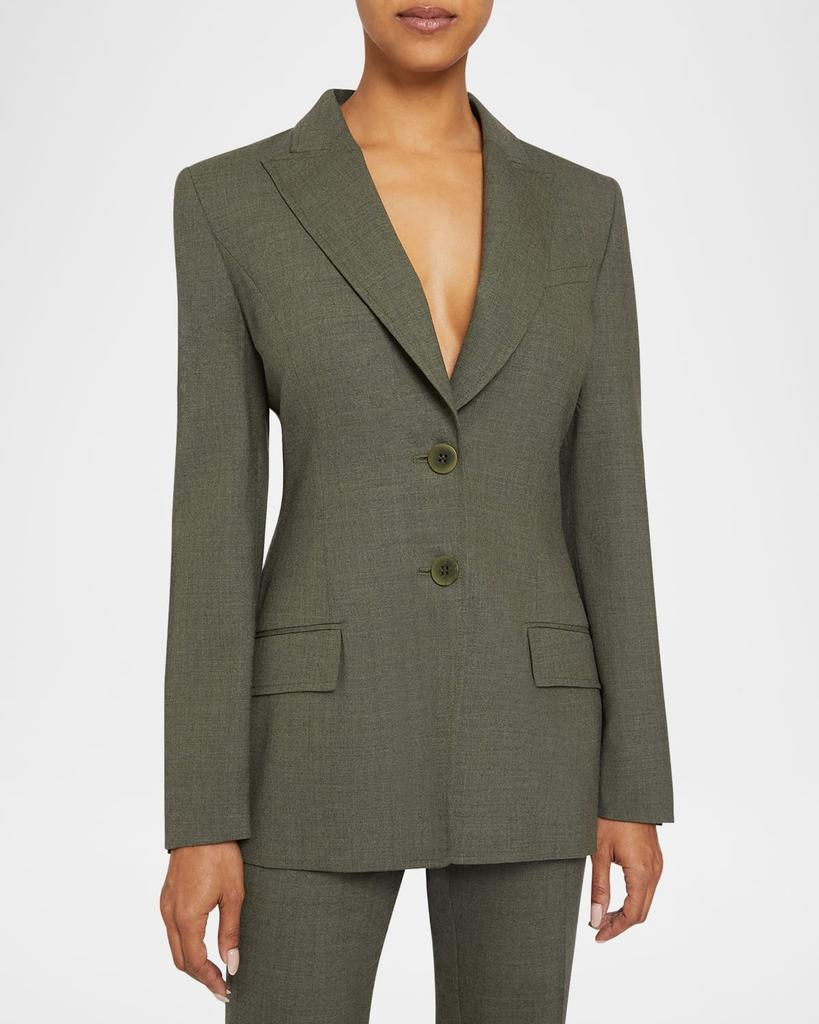 Santorelli Erinca Single-Breasted Stretch Wool Blazer