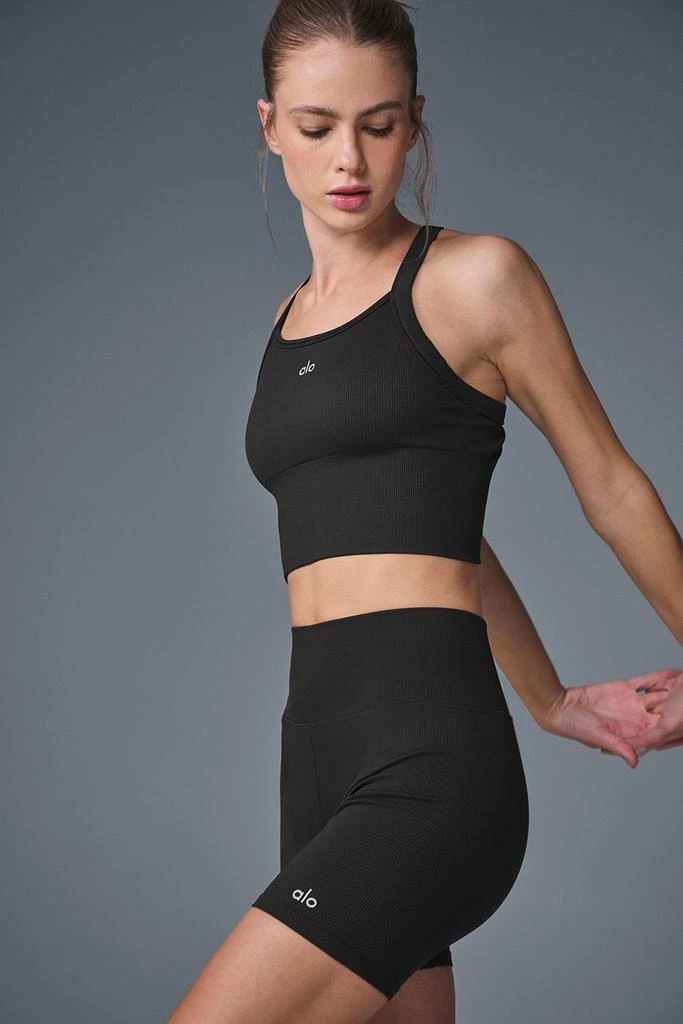 Alo Yoga 5" Seamless Ribbed Favorite Short - Black 5