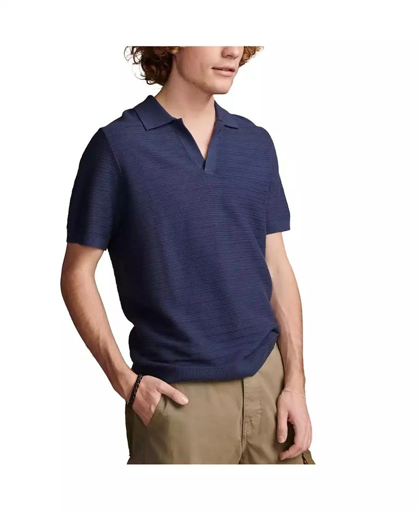 Lucky Brand Men's Crochet Johnny Collar Short Sleeve Polo Shirt 4