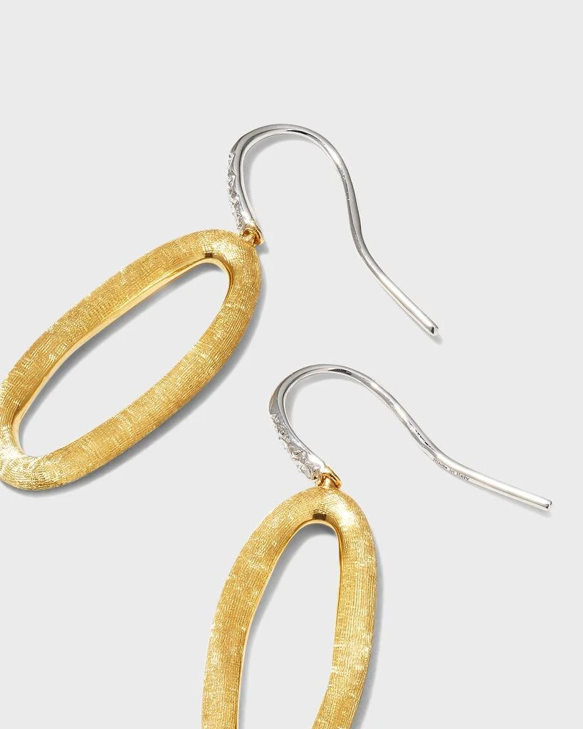 Marco Bicego Jaipur Link 18K Yellow & White Gold Oval Link Diamond Hook Earrings 4