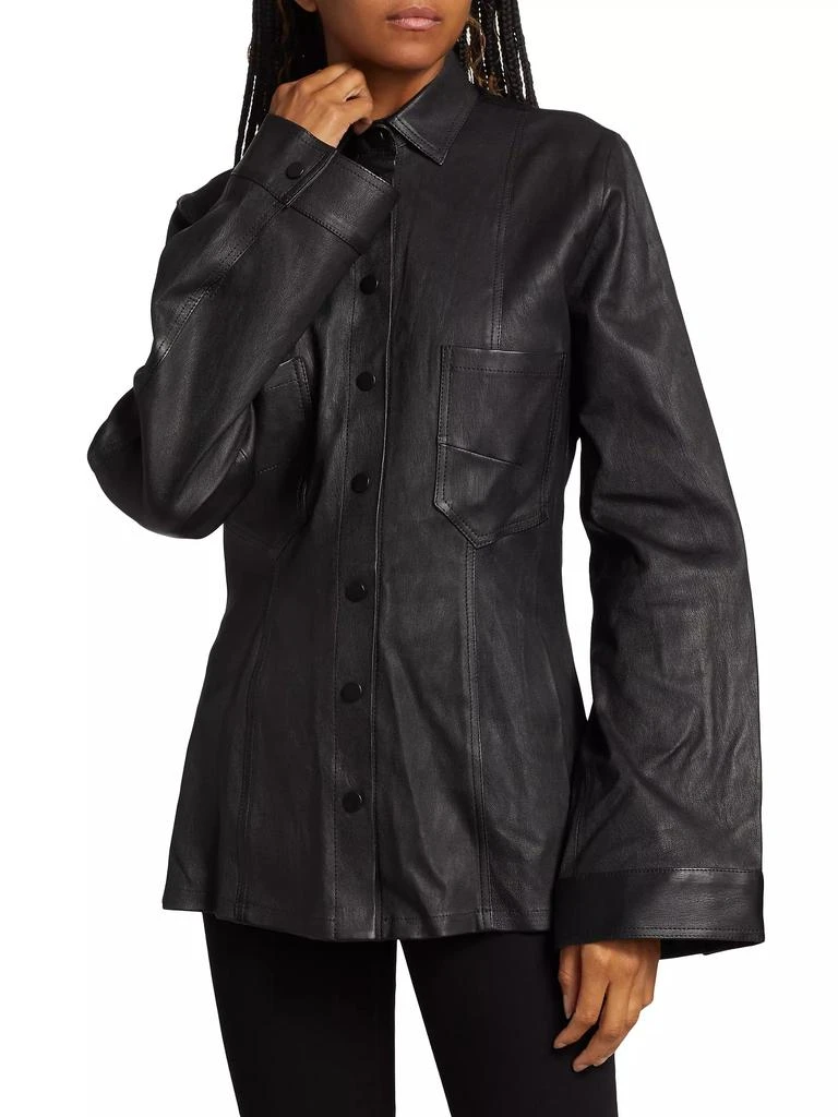 3 X 1 Marina Snap-Front Leather Top 3