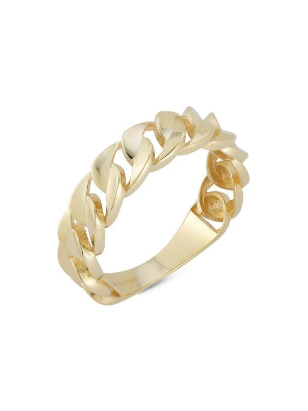 Saks Fifth Avenue 14K Yellow Gold Curb Chain Ring 1