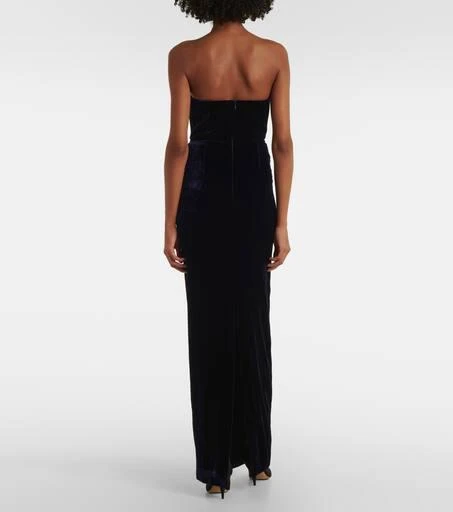 ROLAND MOURET Strapless velvet gown 3
