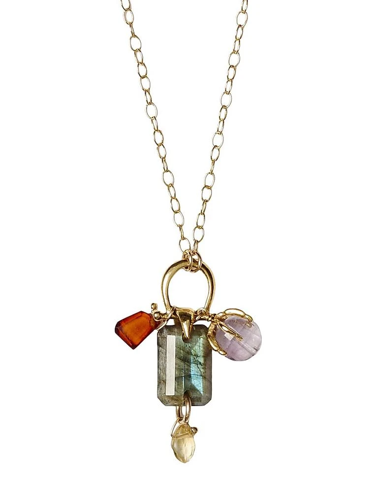 Chan Luu 18K-Gold-Plated & Multi-Stone Cable Chain Pendant Necklace 2
