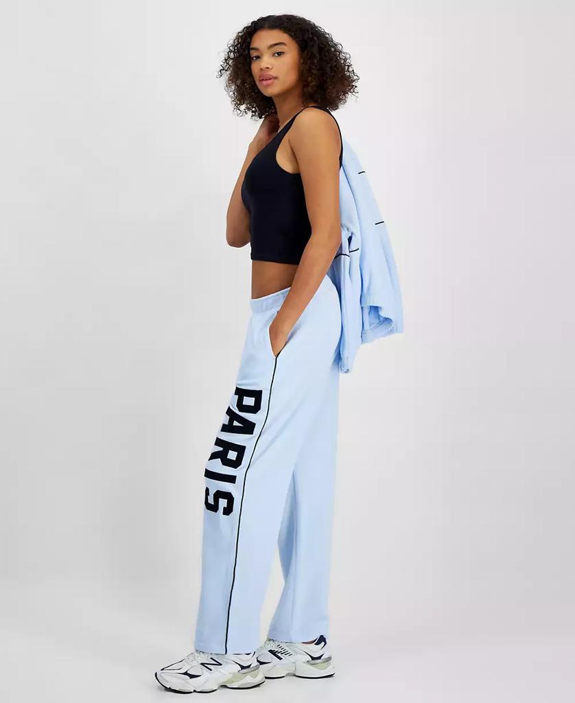 Rebellious One Juniors' Paris Fleece Graphic Sweatpants