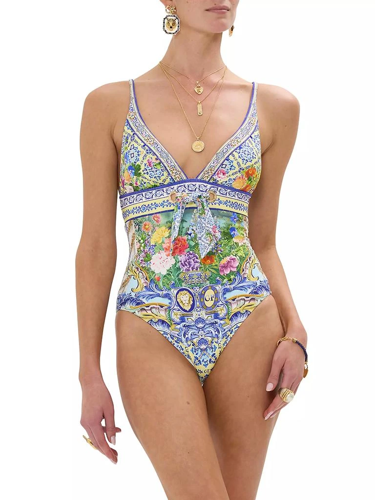 Camilla Printed Eyelet Tie One-Piece Swimsuit 4
