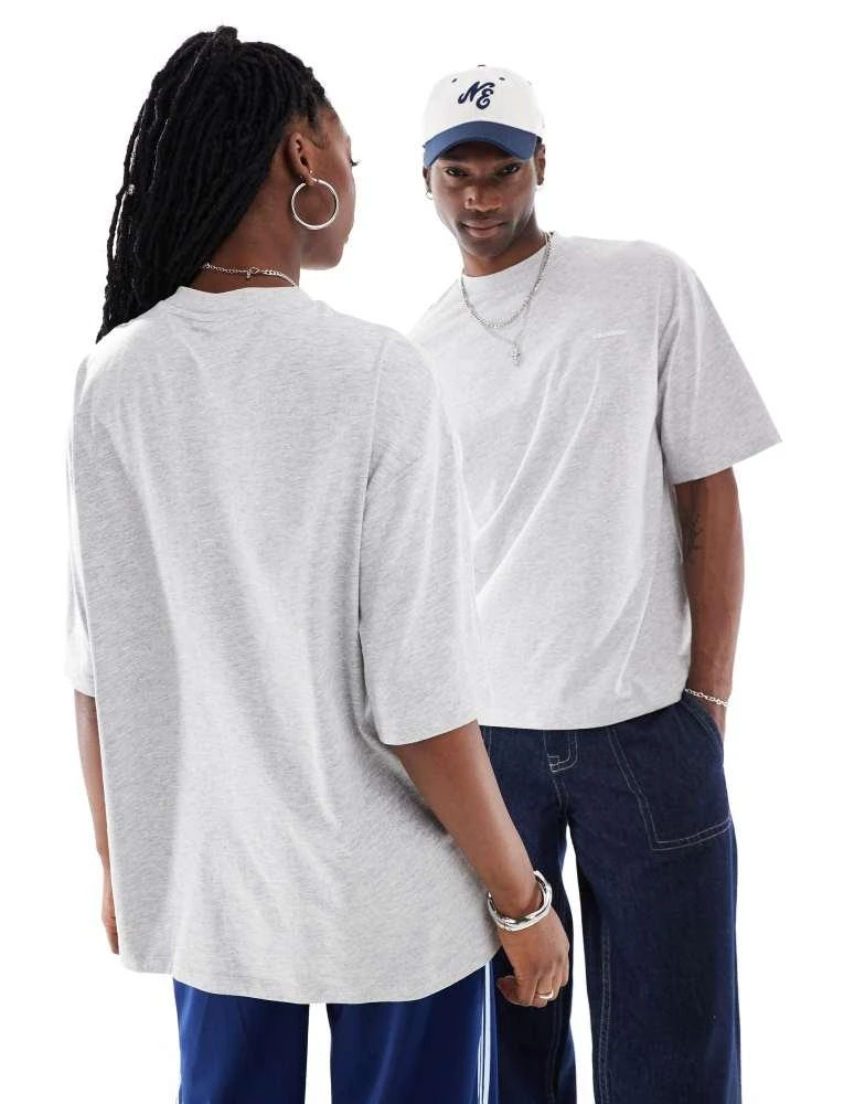COLLUSION COLLUSION Unisex t-shirt with logo in grey marl 4