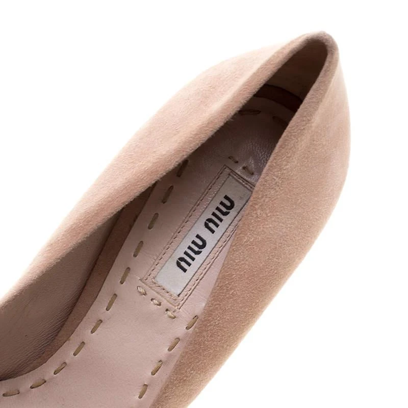 Miu Miu Miu Miu Beige Suede Platform Pumps Size 37.5 7