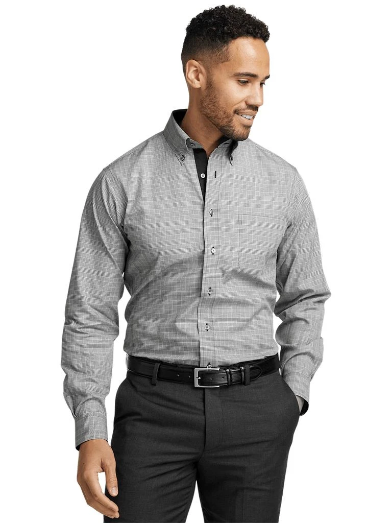 Paul Fredrick Non-iron Cotton Plaid Dress Shirt With Contrast Trim - Shirts  - BeyondStyle