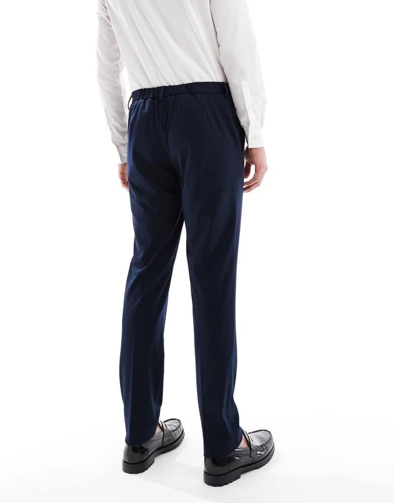 Jack & Jones Jack & Jones slim fit jersey suit trouser in navy 5