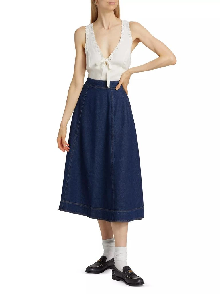 Reformation Delilah Denim Midi-Skirt 2