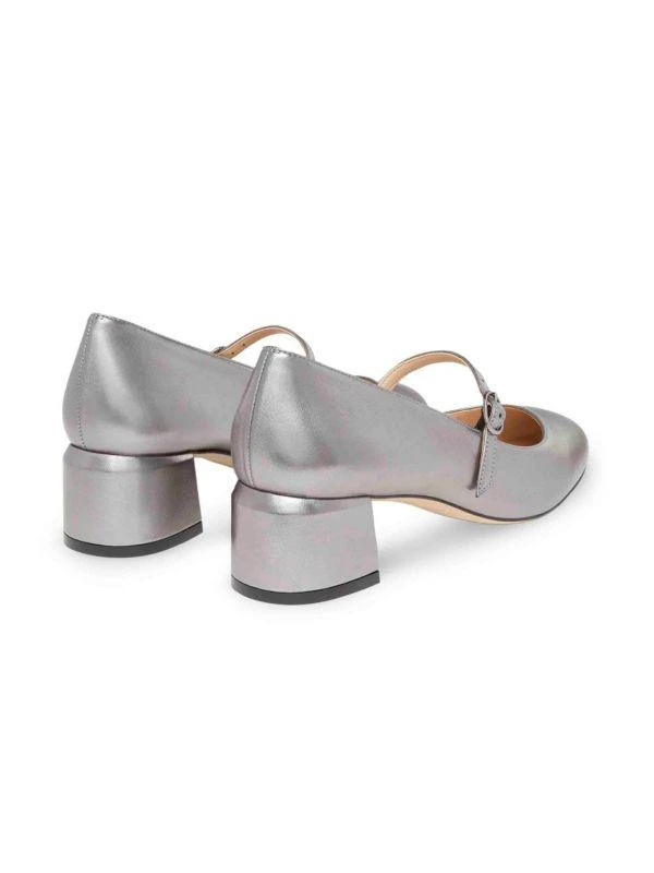 Stuart Weitzman 45MM Gabby Block Heel Leather Mary Jane Pumps 3