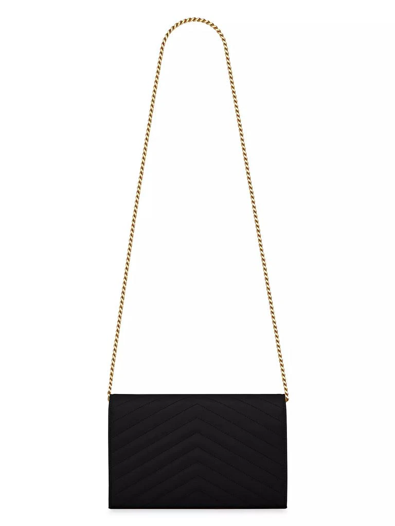 Yves Saint Laurent Classic Cassandre Chain Wallet in Grain De Poudre Leather 4