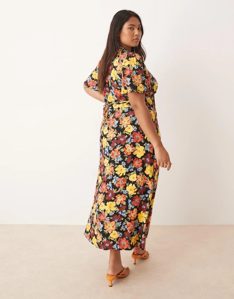 Nobody's Child Plus Nobody's Child Plus Anna flutter sleeve midi dress in bright floral 4