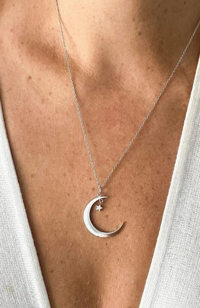 ADORNIA Hanging Moon
Star Pendant Necklace