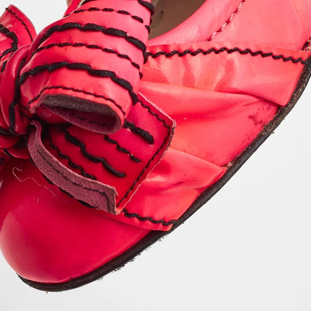 Miu Miu Miu Miu Pink Patent Leather Bow Scrunch Ballet Flats Size 37 13