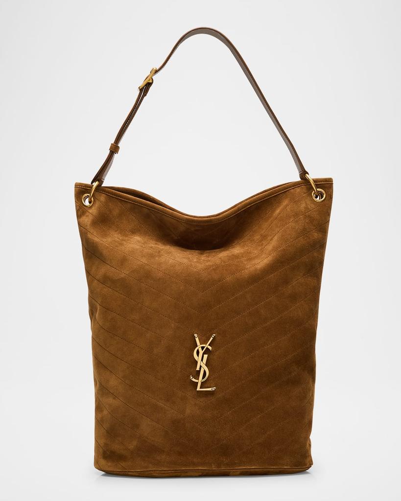トートバッグ SAINT LAURENT BROWN LEATHER SHOPPING BAG JAMIE Jamie 4.3 Medium suede tote bag in brown - Saint Laurent