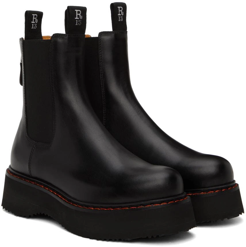 R13 Black Single Stack Chelsea Boots 4