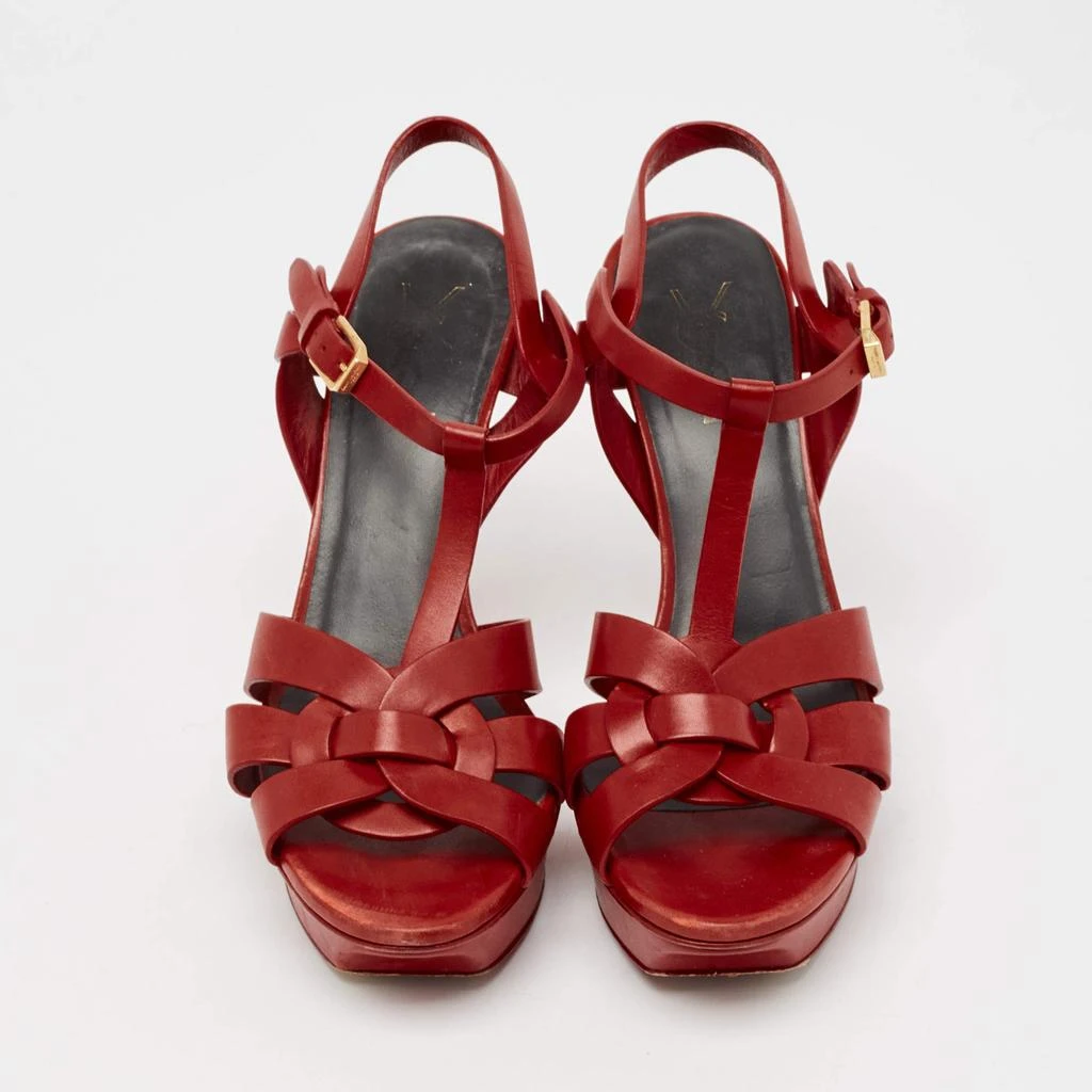 Yves Saint Laurent Saint Laurent Red Leather Tribute Platform Sandals Size 38 3