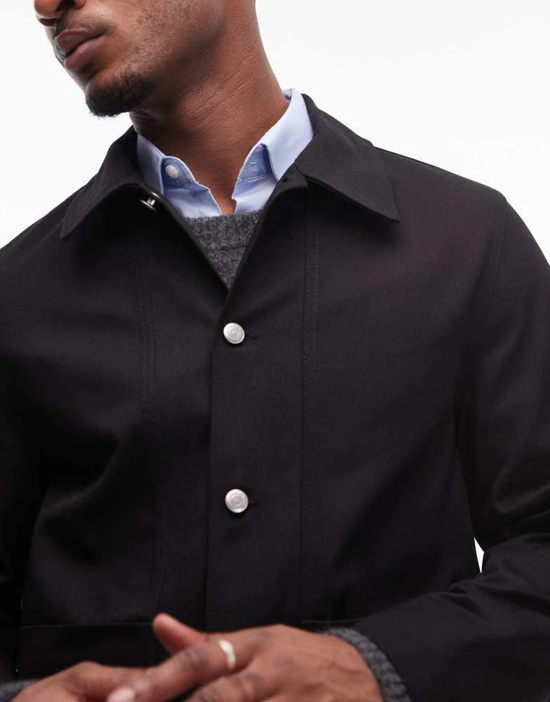ARKET ARKET heavy twill workwear overshirt in black 3