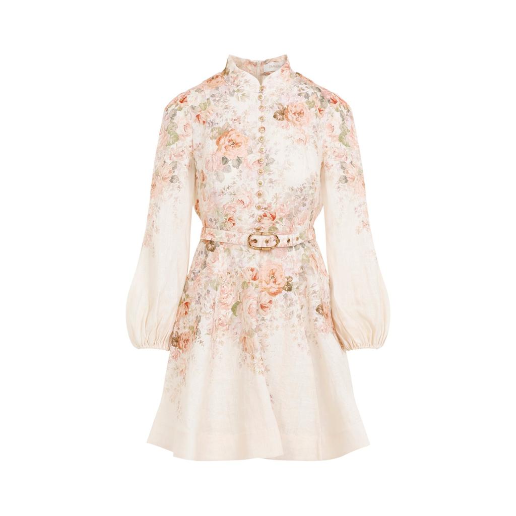 【Zimmermann】ILLUSTRATION BUTTONED MINI フラワーミニ Zimmerman Illustration Buttoned Mini Cream Rococo Floral