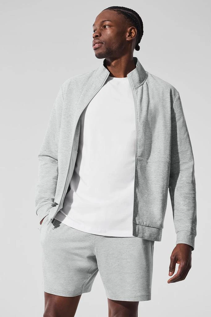 Alo Conquer Max Mock Neck Full Zip - Athletic Heather Grey 4