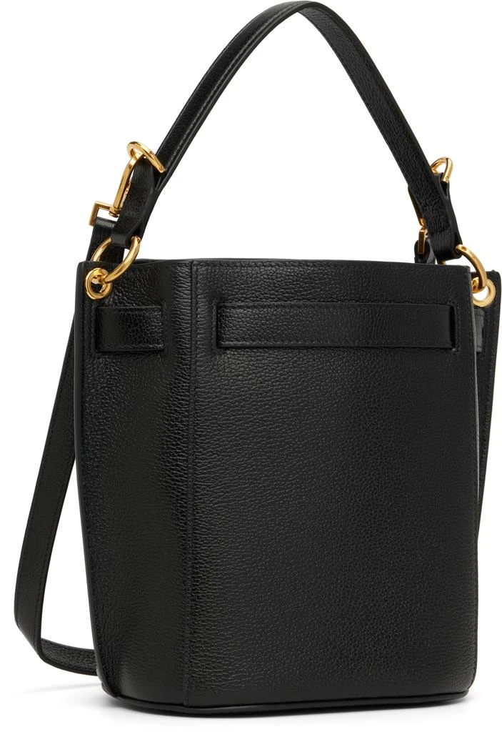 Tom Ford Black Mini Grained Leather Audrey Bucket Bag 3