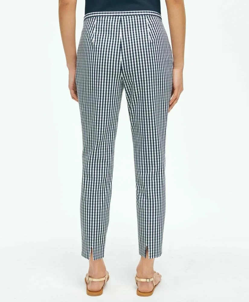 Brooks Brothers Gingham Side-Zip Pant In Bi-Stretch Cotton Twill 4