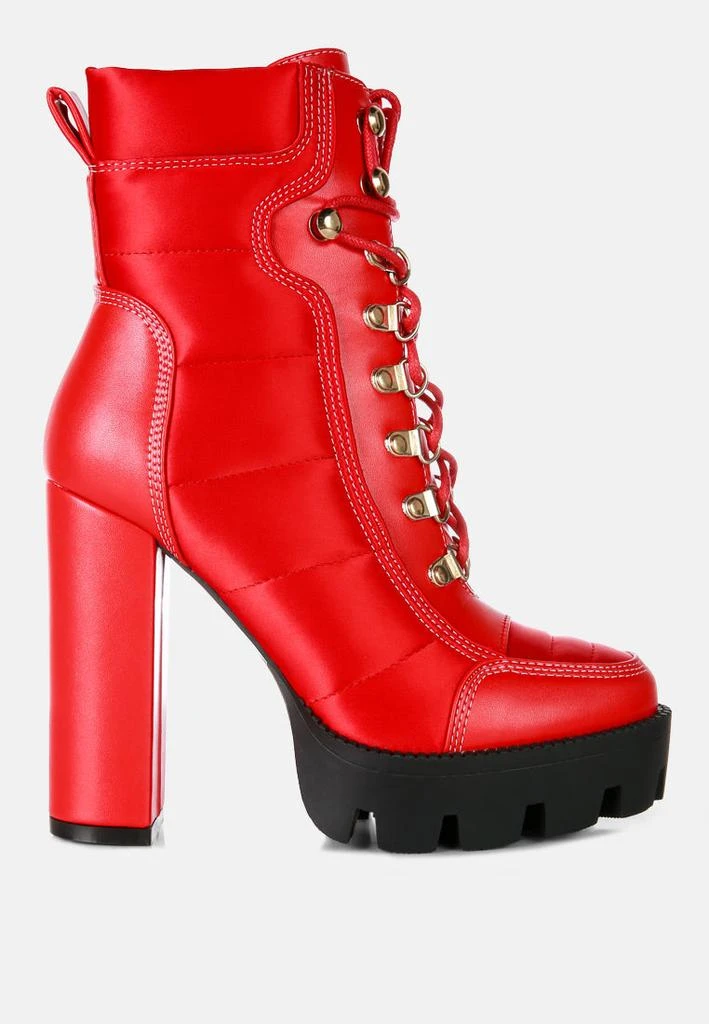 London Rag scotch high heel quilted satin biker boots 1