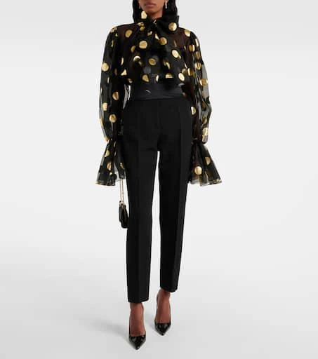 Dolce 
Gabbana Polka-dot silk organza jacquard blouse 2