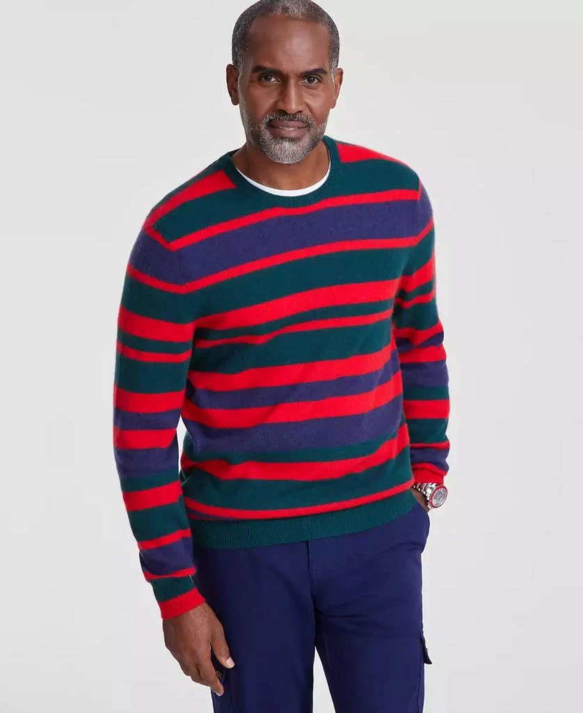 Club Room Men's Printed Stripe Cashmere Crewneck Sweater, Created for Macy's 1