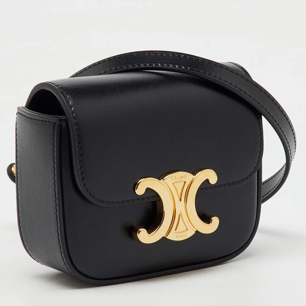 Celine Celine Black Leather Mini Triomphe Shoulder Bag 3