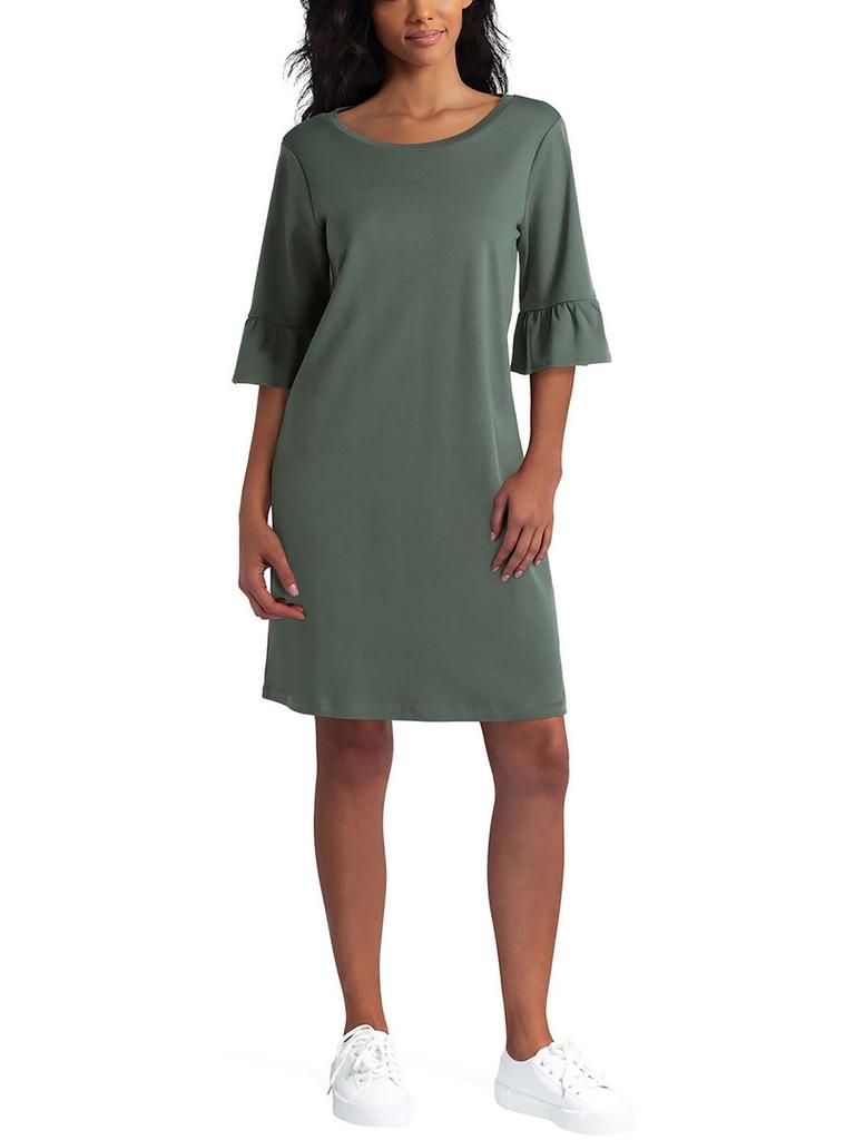 Isaac Mizrahi Womens Crewneck Midi T-Shirt Dress