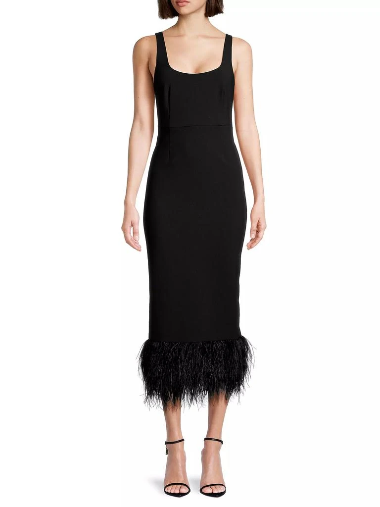 Likely Lida Feather-Trim Sheath Midi-Dress 3