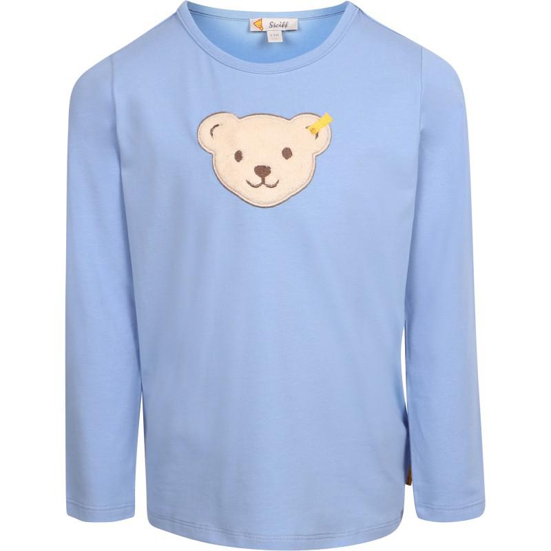 Steiff Logo bear long sleeved t shirt in blue