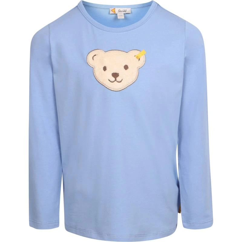 Steiff Logo bear long sleeved t shirt in blue 1