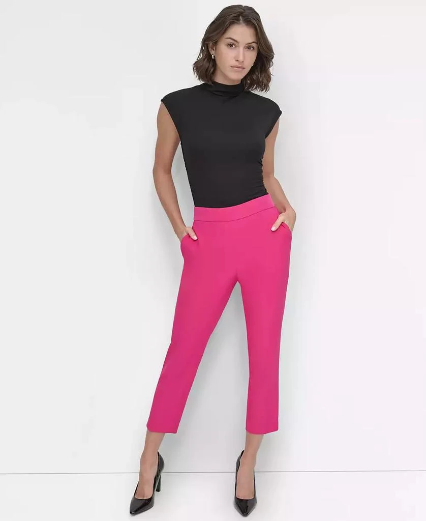 DKNY Petite High Rise Cropped Pull-On Pants 2
