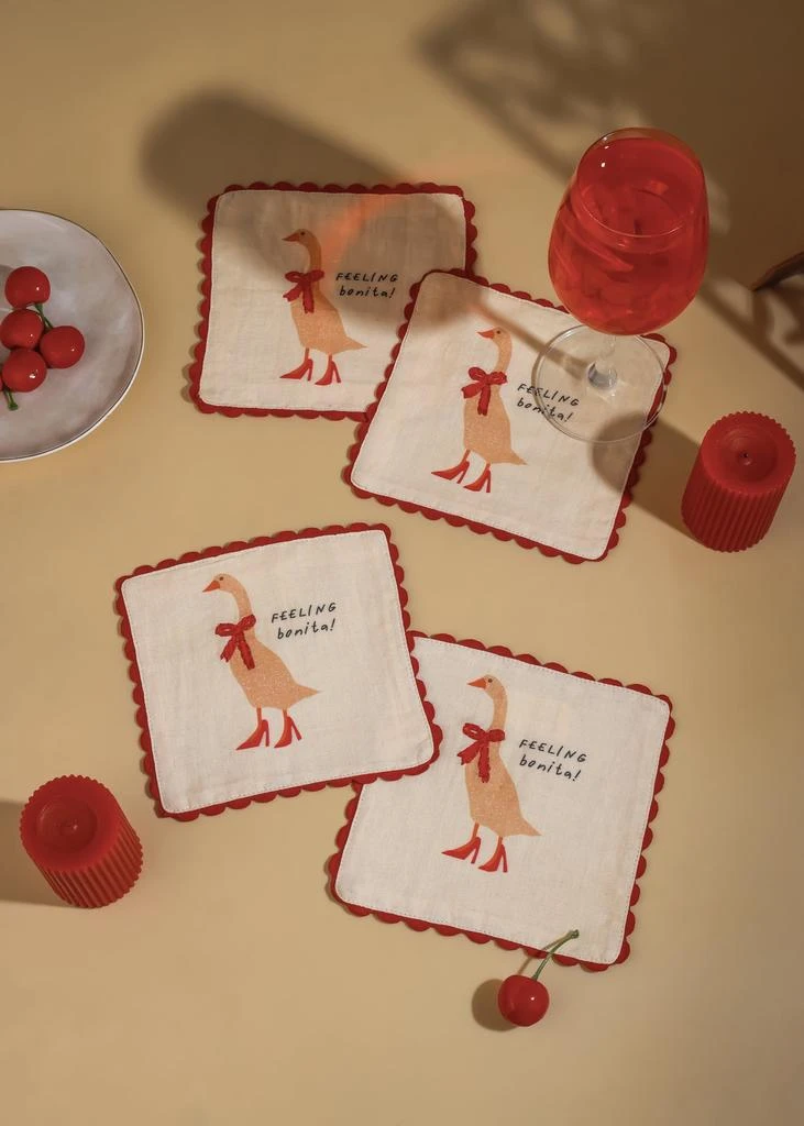 Tiramisu Feeling Bonita" Goose Cocktail Napkins (Set of 4) 2